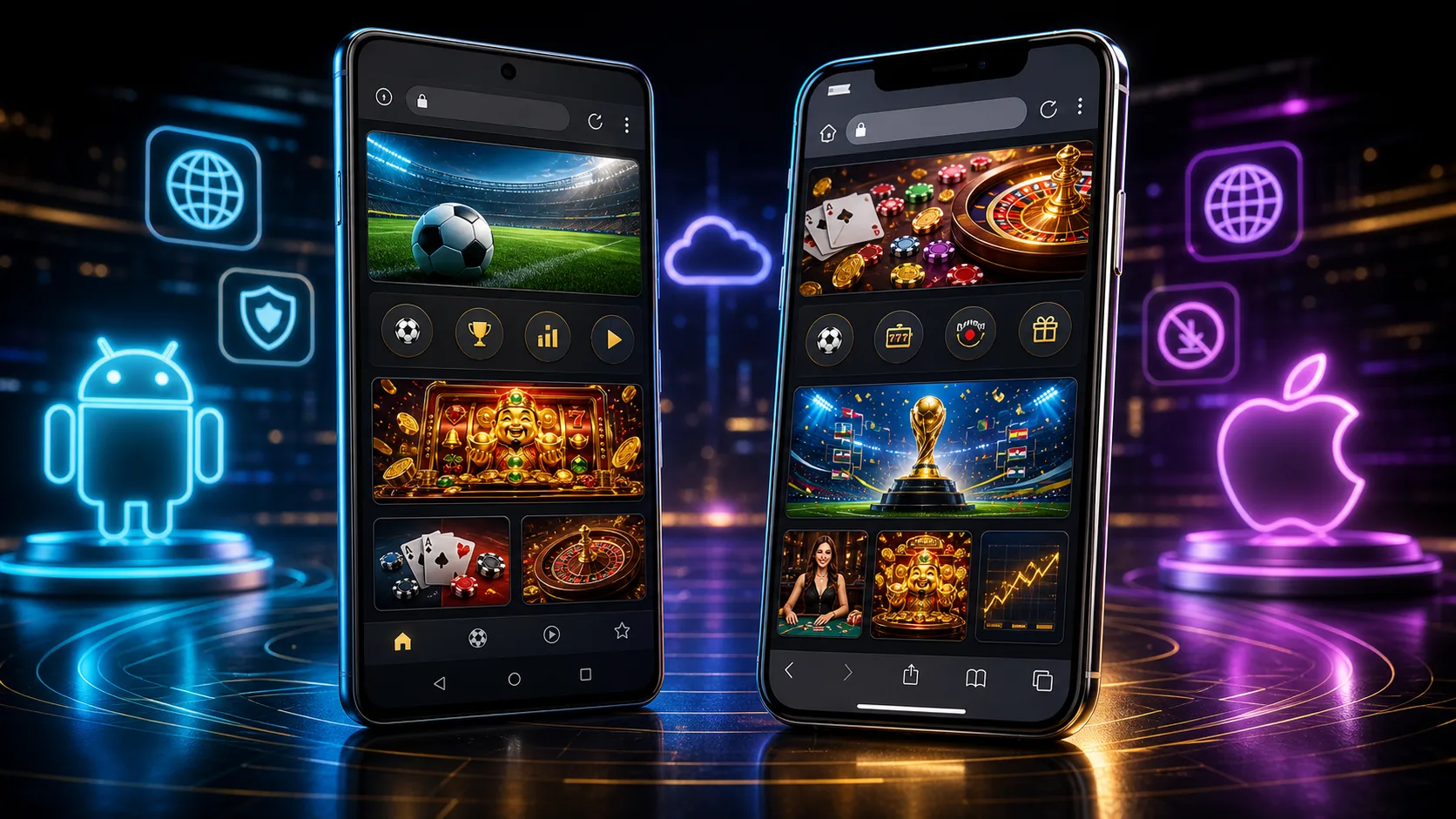 Experiência rabet compatível com Android e iOS no navegador mobile